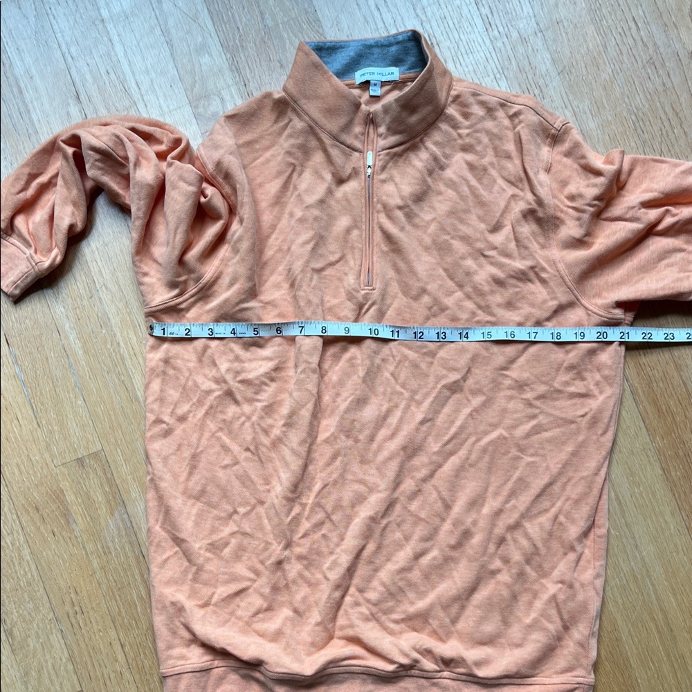 Peter Millar Orange Zip Up Sweater